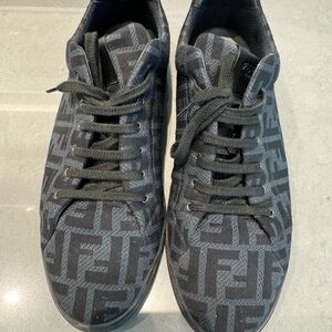 Fendi Black Monogrammed Sneakers